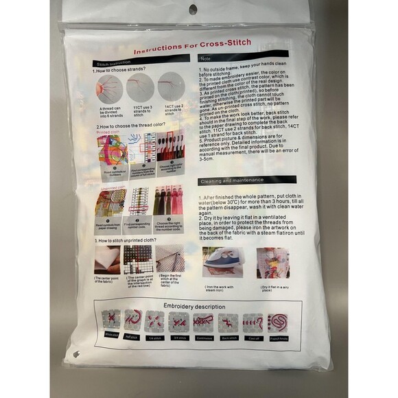 Redxing Cross Stitch Kit Flower House Pattern Stamped 40x50cm DIY Needlework Set - Picture 3 of 3